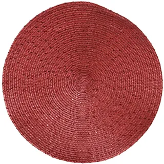 Christmas Decorations 1 Tischset rund 38cm Kunststoff abwaschbar wiederverwendbar Tischuntersetzer Platzdeckchen Platzset Tischunterlage Placemat Rot