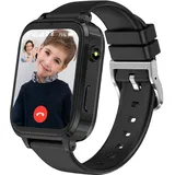 LITEYPP Smartwatch Kinder, 4G Kinder Smartwatch mit GPS und Telefon, Kinderuhren, WLAN, SOS, Wecker, Schulmodus, Wasserdicht, Geschenke für Jungen Mädchen, Armbanduhr Kinder Junge(Schwarz)