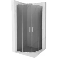 Mexen Rio halbrunde Duschkabine 80 x 80 cm, Graphit, Chrom - 863-080-080-01-40 - Mexen