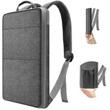 Ultra Dünner Erweiterbarer Laptop Rucksack, USB Business Reise Rucksack, Wasserdicht, Herren Damen, Oxford, Vielseitig, 13-14 Zoll, Grau