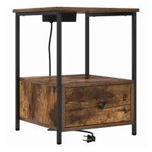 vidaXL Nachtschrank Geräucherte Eiche 42 x 41 x 56 cm Holz