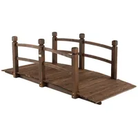 Costway Teichbrücke Gartenbrücke 171,5 x 75,5 x 58 cm Braun
