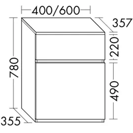 Burgbad Lin20 Unterschrank 40 x 78 x 36 cm Eiche Dekor Cashmere