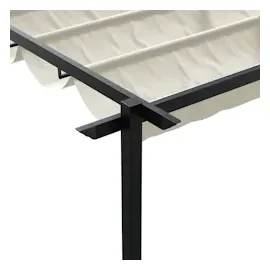 vidaXL Wandmontierter Pavillon Creme 3 x 4 m Stahl