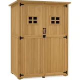 M MCombo Gartenschrank Gartenhaus Holz Wetterfest, 127×59×168 cm, 0912D (Natur)