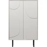 Woood Stauraumschrank Cadiz mit drei Böden, H 135 cm x B 85 cm weiß