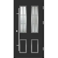 Aluminium Landhaustür "CORGINA" 82 mm RC2 Sprossenfelder Anthrazit Eisenglimmer DB 703 beidseitig außen öffnend DIN rechts
