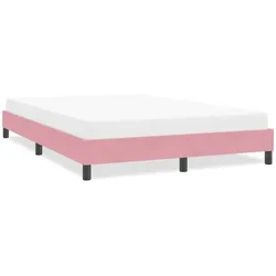 Bettgestell ohne Matratze Rosa 140x210 cm Samt