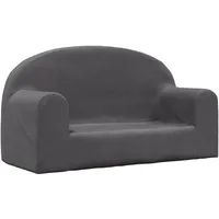 vidaXL Kindersofa 2-Sitzer Anthrazit Weich Plüsch