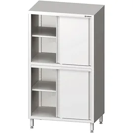 Stalgast Hochschrank mit Schiebetüren, 1000x600x1800 mm, mit zwei Schrankräumen, verschweißt