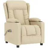 vidaXL Massagesessel, Sessel mit Heizung Verstellbar Elektrisch, Relaxsessel mit Liegefunktion Vibrationsfunktion, Ohrensessel Fernsehsessel, Creme Stoff