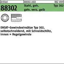 Kerb Konus Gewindeeinsatz R 88302 Typ 302 M10x18 Stahl geh.galv.verz. gelb 25St. ENSAT