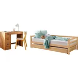 otto home Jugendzimmer-Set Alpi, (Spar-Set, 2-tlg), Daybed mit 2. Liegefläche und Schreibtisch mit Stauraum, platzsparend beige