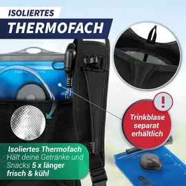 SASMO Sports SASMO® Laufrucksack 6L (Blau) mit Thermofach | Lauf Rucksack - Ultraleicht 300g | Laufrucksack Damen & Herren | Running Backpack inklusive Regenschutz - Blau