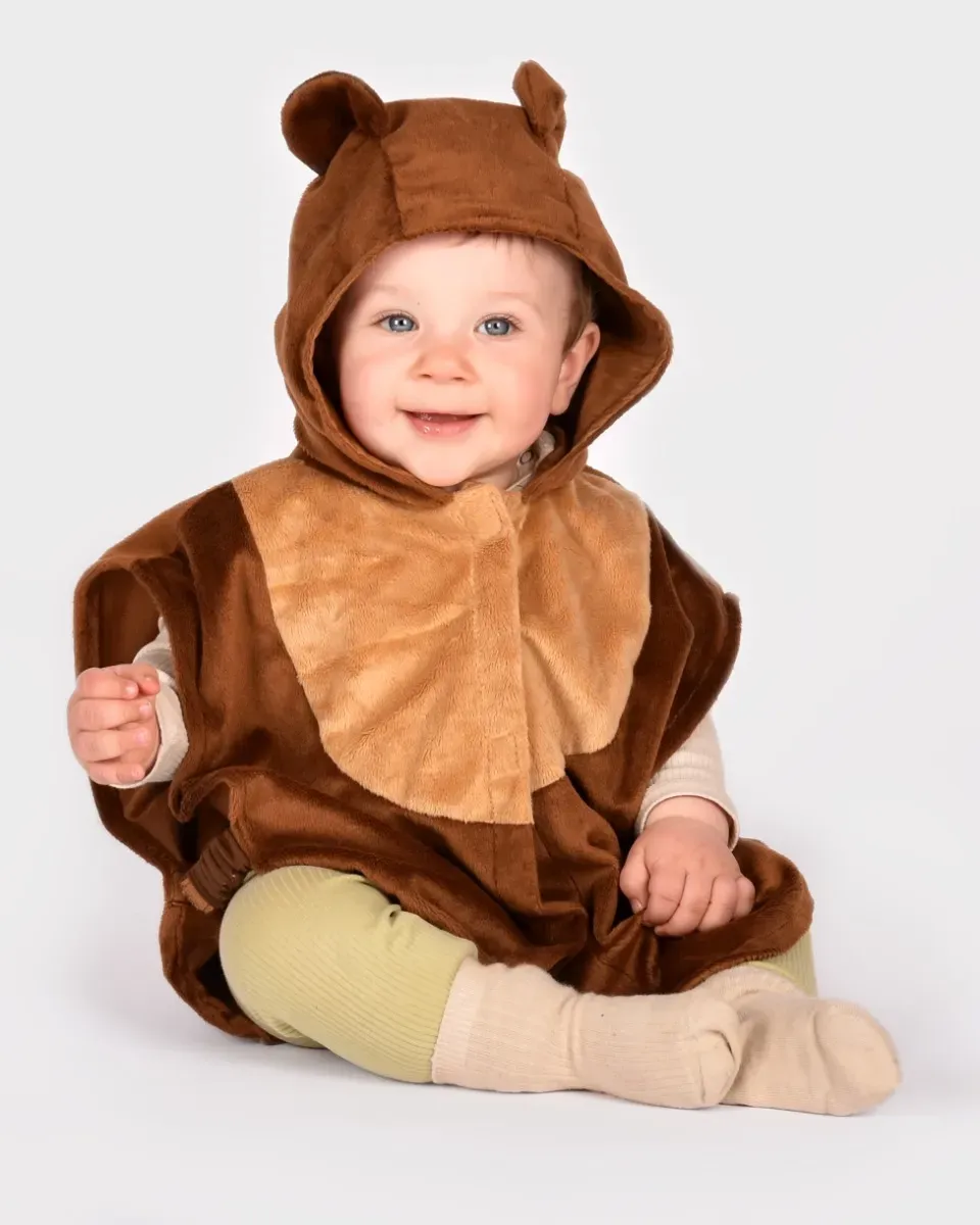 Tierkostüm Bär für Kinder 1-4 Jahre, braun, Plüsch - Den Goda Fen Bär - Klettverschluss, weich, kuschelig
