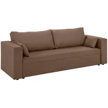 Home Affaire 3-Sitzer "Pur", braun (mittelbraun), B:227cm H:87cm T:85cm, Struktur (100% Polyester);100% Polyester Melrose;Luxus-Microfaser Nubuk (100% Polyester), Sofas, wahlweise mit Bettfunktion