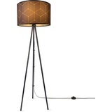 Paco Home Stehlampe »Trina Cube«, Lampenschirm Stoff Modern Wohnzimmer Stehlampe Leselampe E27 Rund