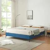 [en.casa] Doppelbett Lilla Samt 160x200 cm Blau