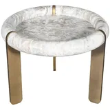 SIGNATURE Couchtisch Beige Marmor/Metall 60 x 40 x 60 cm