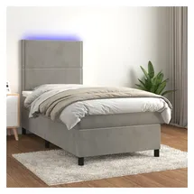 vidaXL Boxspringbett 100 x 200 cm Hellgrau