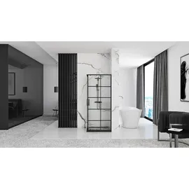 REA Concept Duschkabine 90 x 90 cm links schwarz transparent REA-K5478