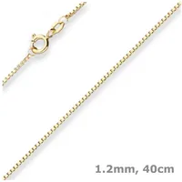 Schmuck Krone Goldkette 1,2mm Veneziakette aus 333 Gelbgold 40cm, Gold 333 goldfarben