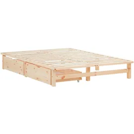 Homestyle4u Palettenbett 140 x 200 cm H2 Braun
