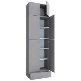 VCM Lona Aktenschrank 70 x 39 x 240 cm grau