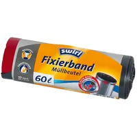 Swirl Müllbeutel Zugbant, 60 L, grau, 10