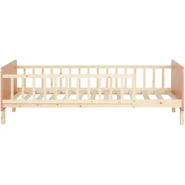 Homestyle4u Kinderbett 2606 90 x 200 cm Kiefer massiv rosa