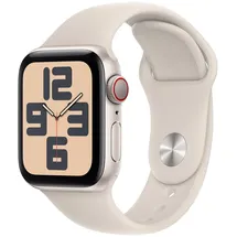 Apple Watch SE 2023 GPS + Cellular 40 mm Aluminiumgehäuse polarstern, Sportarmband polarstern S/M