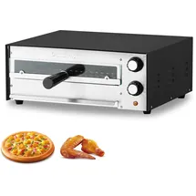 Vevor elektrischer Pizzaofen für 305 mm Pizza 1450 W Pizzabackofen bis 300 °C, Pizzamaker mit Zeit- und Temperaturregelung, Pizzabackmaschine Pizzamaschine multifunktional Grillofen Schwarz