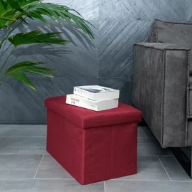 Intirilife Faltbare Sitzbank 49x30x30 cm in GRANAT ROT - 2 Jahre Gewährleistung - mind. 14 Tage Rückgaberecht - Rot