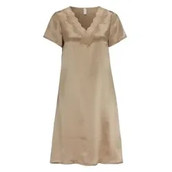 Damella Woven Silk Plain Nightdress Nougat Seide Medium Damen