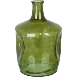 Blumenvase KERALA handgefertigt Glas 35 cm Olivgrün