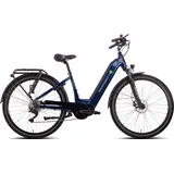 Saxonette E-Bike SAXONETTE "Quantum Sport Wave" E-Bikes Gr. 50cm, 28 Zoll (71,12cm), blau (nachtblau) Pedelec, Elektrofahrrad für Damen u. Herren