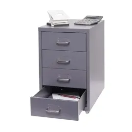 Mendler Boston Rollcontainer 48x28x41 cm dunkelgrau