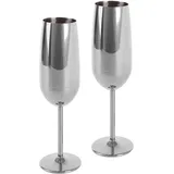 Echtwerk Sekt-/Champagnerkelch Set 2-tlg, - silber