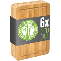 6er Set: Frühstücksbrettchen Holz 22x15 Brotzeitbretter Kleine Schneidebretter