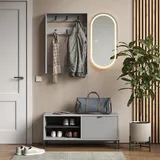Vicco Eliza Garderobenschrank 100 x 45 x 40 cm grau