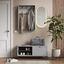 Vicco Eliza Garderobenschrank 100 x 45 x 40 cm grau