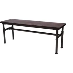 Sitzbank HWC-H10b, Esszimmerbank Bank Hocker, Ulme Holz Industriedesign, 120x35cm MVG-zertifiziert, schwarz-braun