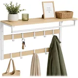 Relaxdays Wandgarderobe 3 in 1 Eiche/Weiß