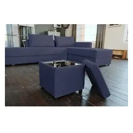 KAWOLA Hocker mit Stauraum IDA Stoff dunkelblau