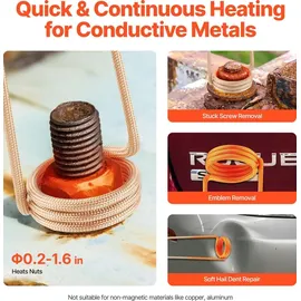 Vevor magnetisches Induktionsheizgerät-Set, 1 kW Induktionsheizgerät, Bolzen-Induktionsheizgerät mit 8 Induktionsspulen, Induktionsheizer-Bolzenentferner zum Entfernen von Bolzen und Muttern