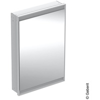 Geberit One Spiegelschrank mit ComfortLight, 1 Tür, Anschlag links, weiß/Aluminium pulverbeschichtet
