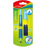 Keyroad Ergonomischer Tintenroller SMOOZZY WRITER 0,7mm/ Schreibfarbe Blau im Lieferumfang 2 Patronen mit blauer Tinte/Rutschfest Gummierte Griffstück Farbe : Sortiert , 1 stück (1er Pack)