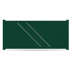 Zaun, Aluminium, Moosgrün RAL 6005, Modell Wuppertal, flexible Befestigungssysteme, Zaunelement individuell konfigurierbar