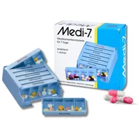 Unbrand Pillendose Medikamentendosierer für 7 Tage / Medi-7 Tablettendose blau weiß