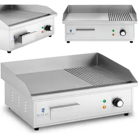 Royal Catering Elektro Grillplatte 548 x 350 mm - Ribber + Flat - 3.000 W